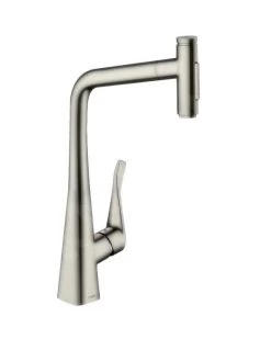 Hansgrohe M71 - Miscelatore Da Lavello Metris Select Con Doccetta Estraibile, Simil Inox 73820800