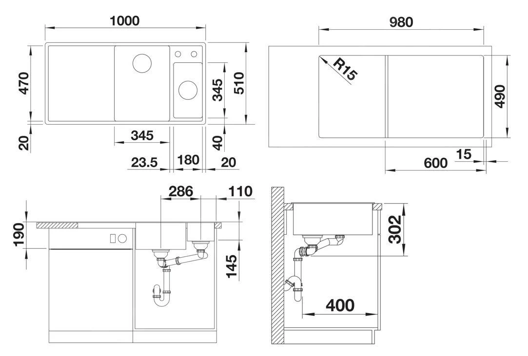 Blanco Axia III 6 - Lavello In Silgranit, 1000x510 Mm, Con Comando Remoto Dello Scarico E Accessori, InFino, Bianco 523477 4 Blanco Axia III 6 - Lavello In Silgranit, 1000x510 Mm, Con Comando Remoto Dello Scarico E Accessori, InFino, Bianco 523477 - immagine 2
