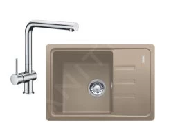 Franke Set - Set Da Cucina G116, Lavello In Fragranite BSG 611-62 E Miscelatore Samoa, Cashmere/cromo 114.0510.433