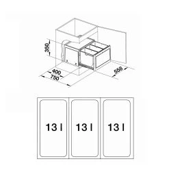 Blanco Botton Pro - Pattumiera Ad Incasso, Differenziata, 39 L 517470 7 Blanco Botton Pro - Pattumiera Ad Incasso, Differenziata, 39 L 517470 -Forniture Per Attrezzature Da Cucina 0c1287127f5f43b940499ca1