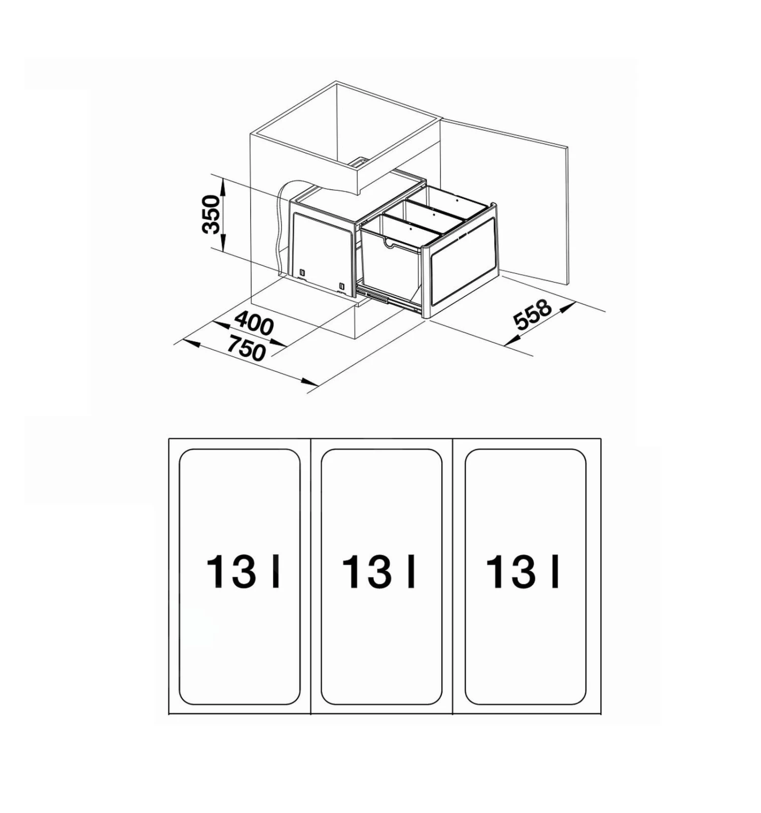Blanco Botton Pro - Pattumiera Ad Incasso, Differenziata, 39 L 517470 4 Blanco Botton Pro - Pattumiera Ad Incasso, Differenziata, 39 L 517470 - immagine 2