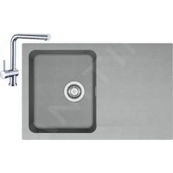 Franke Set - Set Da Cucina T31, Lavello In Tectonite OID 611-78, Grigio + Miscelatore Samoa, Cromo 114.0425.806