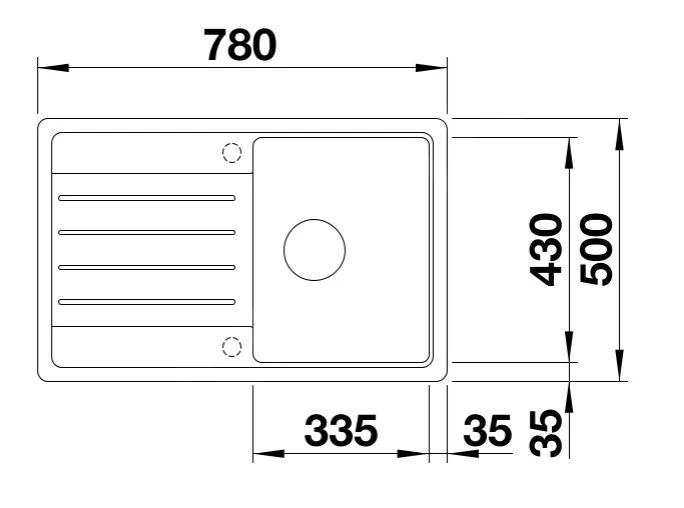 Blanco Legra 45 - Lavello In Silgranit, 780x500 Mm, Nero 526083 4 Blanco Legra 45 - Lavello In Silgranit, 780x500 Mm, Nero 526083 - immagine 2