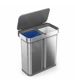 Simplehuman Pattumiere - Pattumiera Touchless Differenziata, Con Comando A Voce E Sensore Di Movimento, 58 L, Acciaio Inox Spazzolato ST2036 -Forniture Per Attrezzature Da Cucina 0ffcf71bac0385cc8d9f73d7