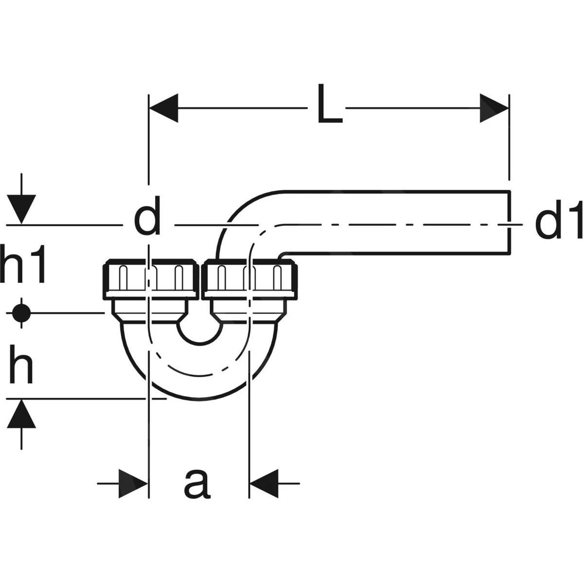 Geberit Accessori - Sifone Per Lavello, Con Connessione A Vite, Ingresso Verticale/uscita Orizzontale, D 56 Mm, D1 56 Mm 152.044.16.1 4 Geberit Accessori - Sifone Per Lavello, Con Connessione A Vite, Ingresso Verticale/uscita Orizzontale, D 56 Mm, D1 56 Mm 152.044.16.1 - immagine 2