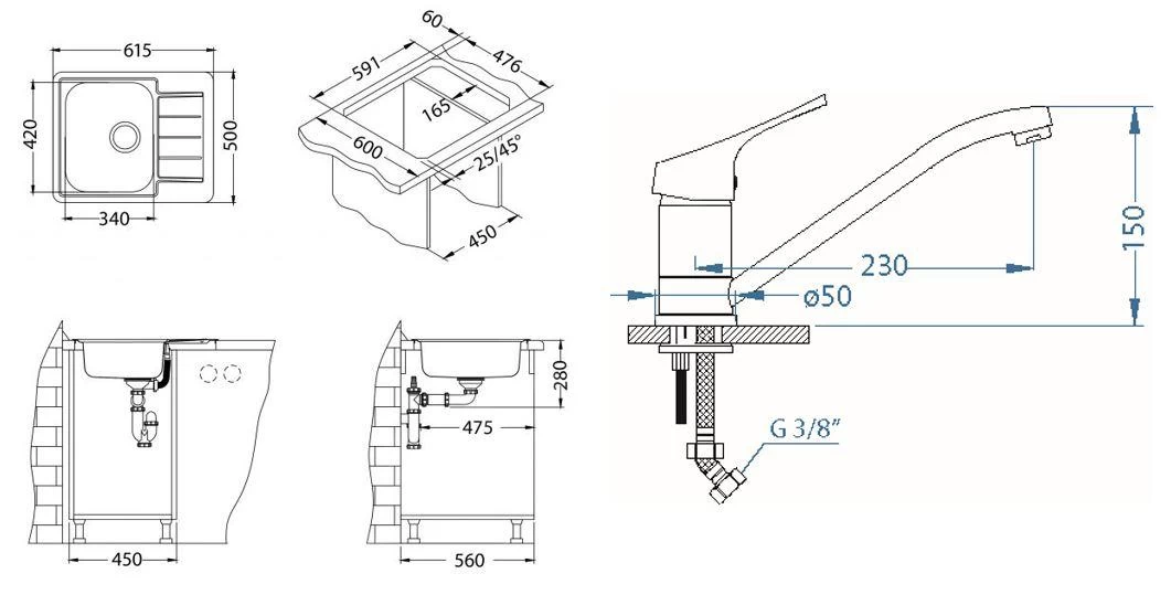 Alveus Set - Set Lavello Line 110, Baterie Riviera + Regalo, Cromo SETA741 4 Alveus Set - Set Lavello Line 110, Baterie Riviera + Regalo, Cromo SETA741 - immagine 2