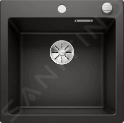 Blanco Pleon 5 - Lavello In Silgranit, 515x510 Mm, Con Comando Remoto Dello Scarico, Nero 525952