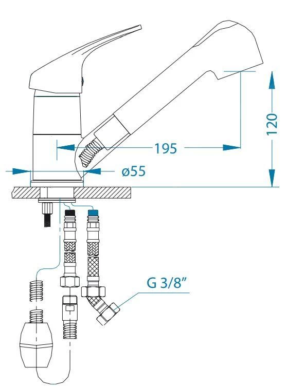 Alveus AM - Miscelatore Da Lavello Con Doccetta Estraibile, Beige 1100396 4 Alveus AM - Miscelatore Da Lavello Con Doccetta Estraibile, Beige 1100396 - immagine 2