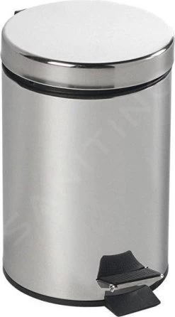 Aqualine Simple Line - Pattumiera Rotonda 3l, Acciaio Inox Lucido 27103