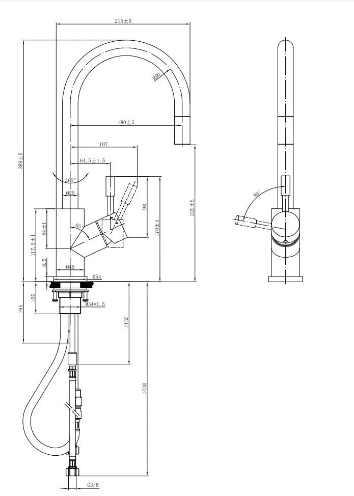 Villeroy & Boch Umbrella - Miscelatore Da Lavello Con Bocca Di Erogazione Estraibile, Acciaio Inox 925400LC 4 Villeroy & Boch Umbrella - Miscelatore Da Lavello Con Bocca Di Erogazione Estraibile, Acciaio Inox 925400LC - immagine 2