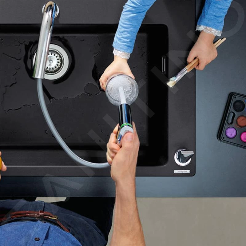 Hansgrohe Lavelli - Set Lavello E Miscelatore C51-F450-06, Grafite Nera/cromo 43217000 5 Hansgrohe Lavelli - Set Lavello E Miscelatore C51-F450-06, Grafite Nera/cromo 43217000 - immagine 3