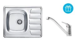 Alveus Set - Set Lavello Zoom 10, Baterie Riviera + Regalo, Cromo SETA265