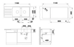 Blanco Legra 8 - Lavello In Silgranit, 1160x500 Mm, Bianco 523165 -Forniture Per Attrezzature Da Cucina 1a8d54398da126d068792f24