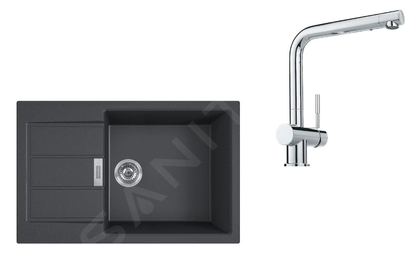 Franke Set - Set T87, Lavello In Tectonite S2D 611-78 XL E Miscelatore SAMOA, Nero/cromo 143.0618.735 3 Franke Set - Set T87, Lavello In Tectonite S2D 611-78 XL E Miscelatore SAMOA, Nero/cromo 143.0618.735