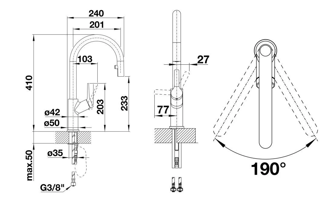 Blanco Carena S - Miscelatore Da Lavello Con Doccetta Estraibile, Bianco Fine/cromo 526931 4 Blanco Carena S - Miscelatore Da Lavello Con Doccetta Estraibile, Bianco Fine/cromo 526931 - immagine 2