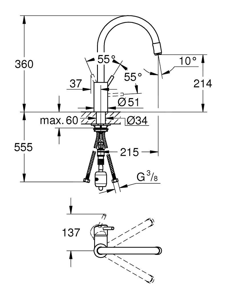 Grohe Concetto - Miscelatore Per Lavello Con Doccetta Estraibile, Cromato 32663003 4 Grohe Concetto - Miscelatore Per Lavello Con Doccetta Estraibile, Cromato 32663003 - immagine 2