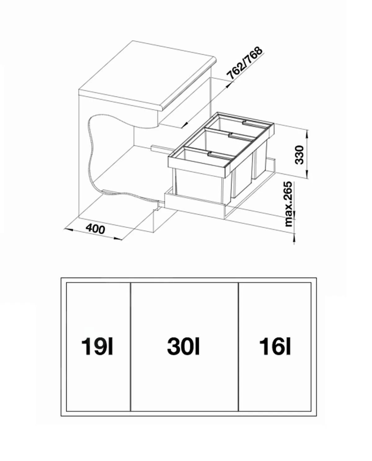 Blanco Flexon II - Pattumiera Ad Incasso, Differenziata, 65 L 525221 4 Blanco Flexon II - Pattumiera Ad Incasso, Differenziata, 65 L 525221 - immagine 2