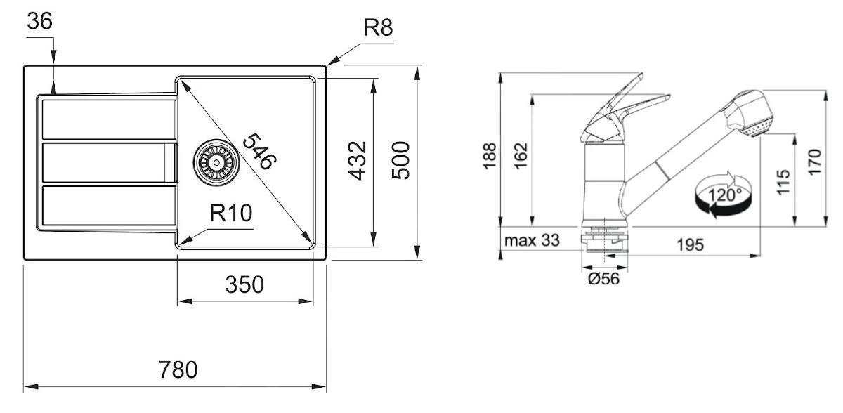 Franke Set - Set T83, Lavello In Tectonite S2D 611-78 E Miscelatore FN 0642.031 ECO, Nero/cromo 143.0618.721 4 Franke Set - Set T83, Lavello In Tectonite S2D 611-78 E Miscelatore FN 0642.031 ECO, Nero/cromo 143.0618.721 - immagine 2