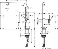 Hansgrohe M54 - Miscelatore Da Lavello Talis 270, Con Valvola D&apos;arresto Per Elettrodomestici, Cromo 72827000 -Forniture Per Attrezzature Da Cucina 1e955799a98536ce5f5eee09