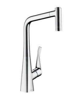 Hansgrohe Metris New - Miscelatore Monocomando Per Lavello 320 Con Doccetta Estraibile, Cromato 14820000