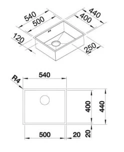Blanco Zerox 500 - Lavello, 540x440 Mm, Acciaio Inox Dark Steel 526243 -Forniture Per Attrezzature Da Cucina 23f9dc79c4125f39e1063bc1