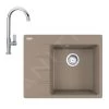 Franke Set - Set G222, Lavello In Fragranite CNG 611-62 TL/7 E Miscelatore FP 0408.031, Cashmere/cromo 114.0650.765