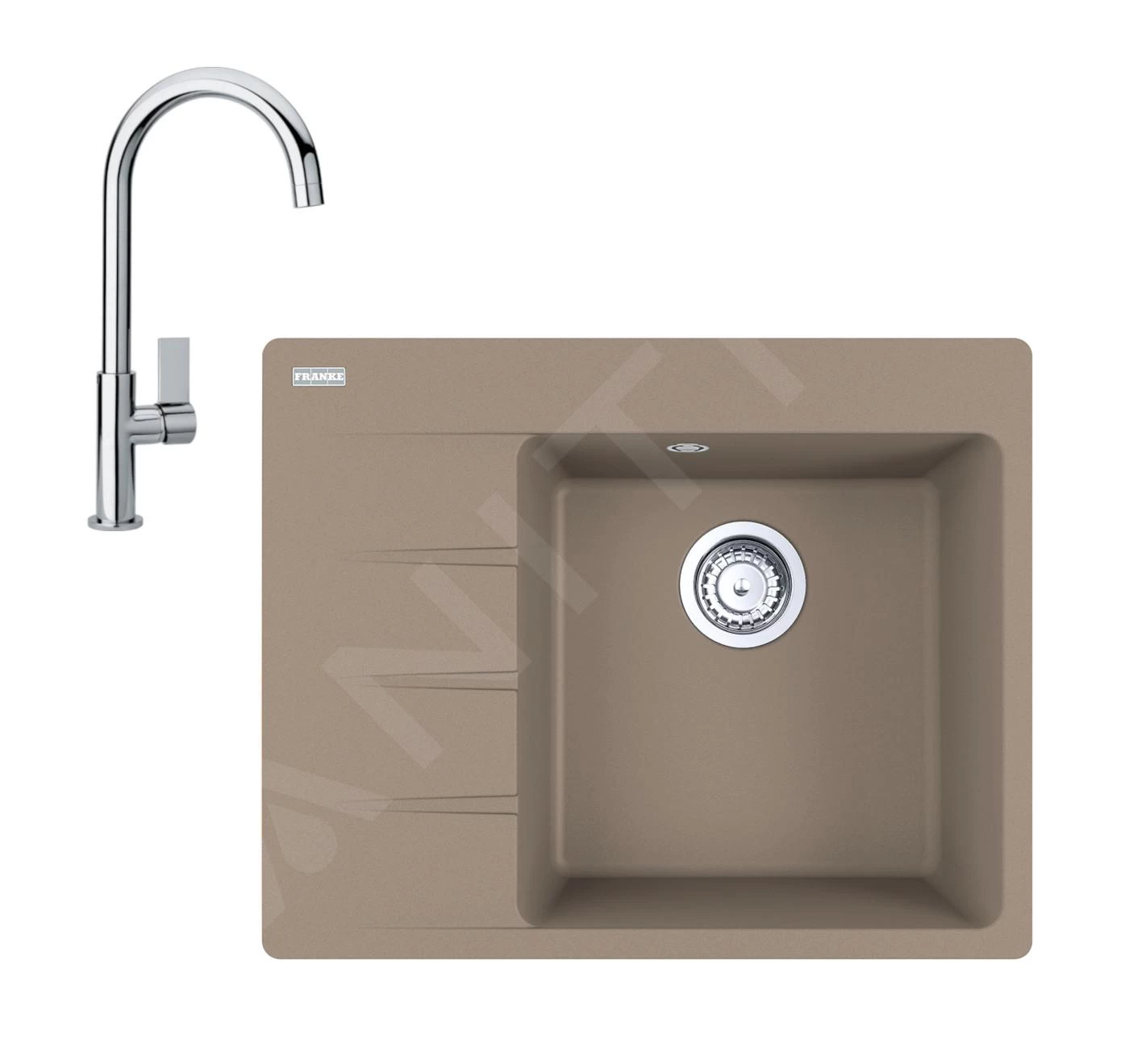 Franke Set - Set G222, Lavello In Fragranite CNG 611-62 TL/7 E Miscelatore FP 0408.031, Cashmere/cromo 114.0650.765 3 Franke Set - Set G222, Lavello In Fragranite CNG 611-62 TL/7 E Miscelatore FP 0408.031, Cashmere/cromo 114.0650.765