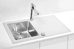 Alveus Karat - Lavello 860x500 Mm, Con Comando Dello Scarico, Vetro Bianco/acciaio Inox 1102771 9 Alveus Karat - Lavello 860x500 Mm, Con Comando Dello Scarico, Vetro Bianco/acciaio Inox 1102771 -Forniture Per Attrezzature Da Cucina 2c782cb859152cb0a5c36b1b