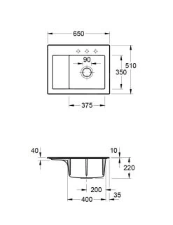 Villeroy & Boch Subway 45 - Lavello In Ceramica 65x51 Cm, Comando Eccentrico, CeramicPlus, Snow White 331302KG -Forniture Per Attrezzature Da Cucina 2d1625063a75b1c88eec3833