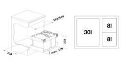 Blanco Flexon II - Pattumiera Differenziata Incorporata, Capacità 46 L 526643 -Forniture Per Attrezzature Da Cucina 2f0e3a43e5b98cc3485459b2