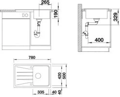 Blanco Sona 45 - Lavello In Silgranit, 780x500 Mm, Antracite 519662 6 Blanco Sona 45 - Lavello In Silgranit, 780x500 Mm, Antracite 519662 -Forniture Per Attrezzature Da Cucina 3192caae77f6d042743ef14a