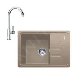 Franke Set - Set Da Cucina G115, Lavello In Fragranite BSG 611-62 E Miscelatore FP 0408.031, Cashmere/cromo 114.0510.432