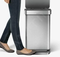 Simplehuman Pattumiere - Pattumiera Differenziata, Con Portasacchetti, 58 L, Acciaio Inox Spazzolato CW2025 -Forniture Per Attrezzature Da Cucina 33221e805f133339cb61622c