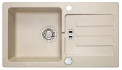 Alveus Victoria - Lavello In Granito 770x430 Mm, Con Comando Dello Scarico, Beige 1133454