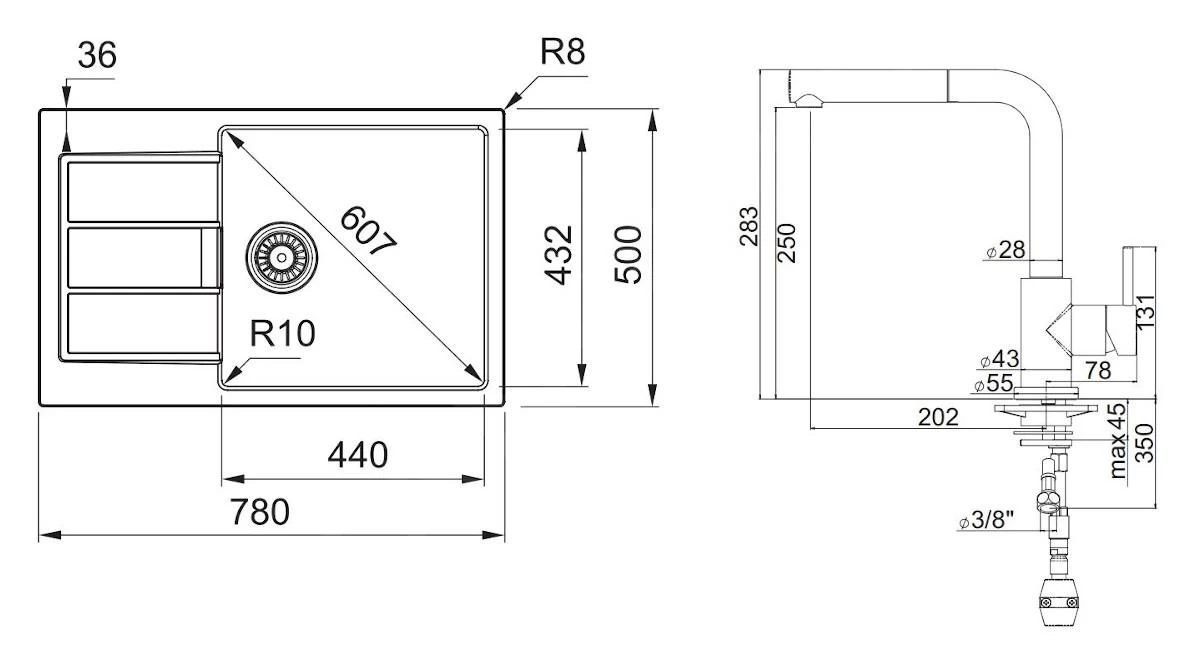 Franke Set - Set T88, Lavello In Tectonite S2D 611-78 XL E Miscelatore FN 0147.031, Nero/cromo 143.0618.741 4 Franke Set - Set T88, Lavello In Tectonite S2D 611-78 XL E Miscelatore FN 0147.031, Nero/cromo 143.0618.741 - immagine 2