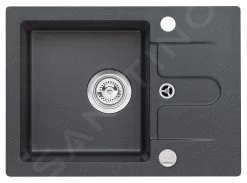 Alveus Cortina - Lavello In Granito 580x420 Mm, Con Comando Dello Scarico, Carbon 1117074