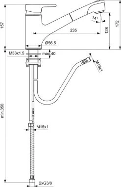 Ideal Standard Active - Miscelatore Monocomando Per Lavello, Con Doccetta Estraibile, Cromato B8435AA -Forniture Per Attrezzature Da Cucina 38639128727d21f4f92c580f