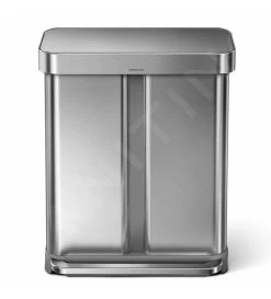 Simplehuman Pattumiere - Pattumiera Differenziata, Con Portasacchetti, 58 L, Acciaio Inox Spazzolato CW2025 -Forniture Per Attrezzature Da Cucina 3869b507b155de043a298872