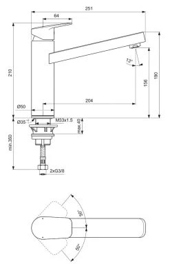 Ideal Standard CeraPlan - Miscelatore Da Lavello, Cromo BD311AA -Forniture Per Attrezzature Da Cucina 3c31eeb2842a0d59f9a75c64