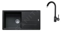 Franke Set - Set G174, Lavello In Fragranite BFG 611 E Miscelatore FP 9000.071, Onice/onice 114.0619.594