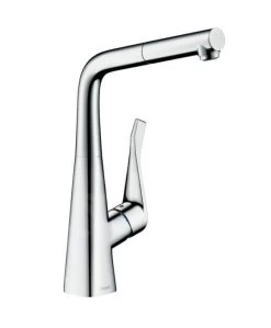 Hansgrohe M71 - Miscelatore Da Lavello Metris Con Bocca Di Erogazione Estraibile, EcoSmart, Cromo 14781000