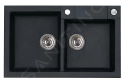 Alveus Rock - Lavello In Granito 780x480 Mm, Con Comando Dello Scarico, Carbon 1090965