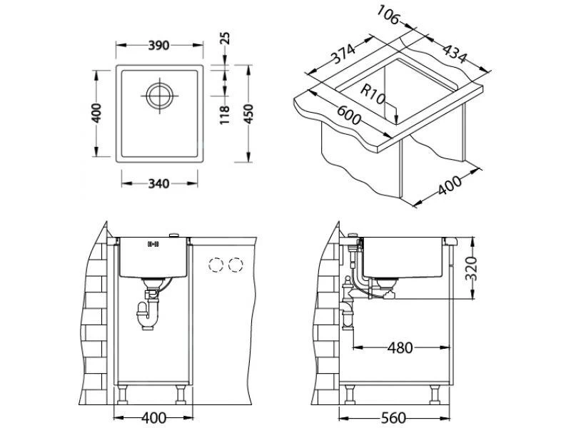 Alveus Quadrix Monarch - Lavello 390x450 Mm, Bronze 1103318 4 Alveus Quadrix Monarch - Lavello 390x450 Mm, Bronze 1103318 - immagine 2