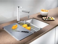 Blanco Accessori - Tagliere Per Lavello, Vetro Argentato 227697 -Forniture Per Attrezzature Da Cucina 49df25e4024624cd812c1634