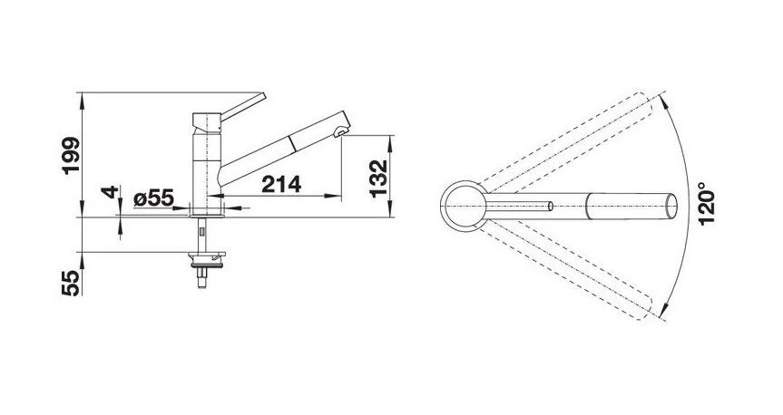 Blanco Kano S - Miscelatore Da Lavello Con Bocca Di Erogazione Estraibile, Color Alluminio/cromo 525039 4 Blanco Kano S - Miscelatore Da Lavello Con Bocca Di Erogazione Estraibile, Color Alluminio/cromo 525039 - immagine 2