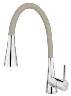 Novaservis Ferro - Miscelatore Da Lavello Con Braccio Di Erogazione Flessibile E Doccetta, Beige/cromo 70720,0BE