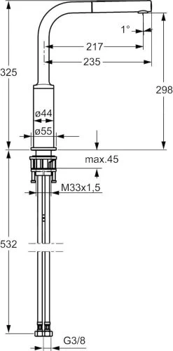Hansa Ronda - Miscelatore Monocomando Per Lavello Con Erogatore Estraibile, Cromato 54912273 -Forniture Per Attrezzature Da Cucina 4f2b512ed11bceb8172e5e6e