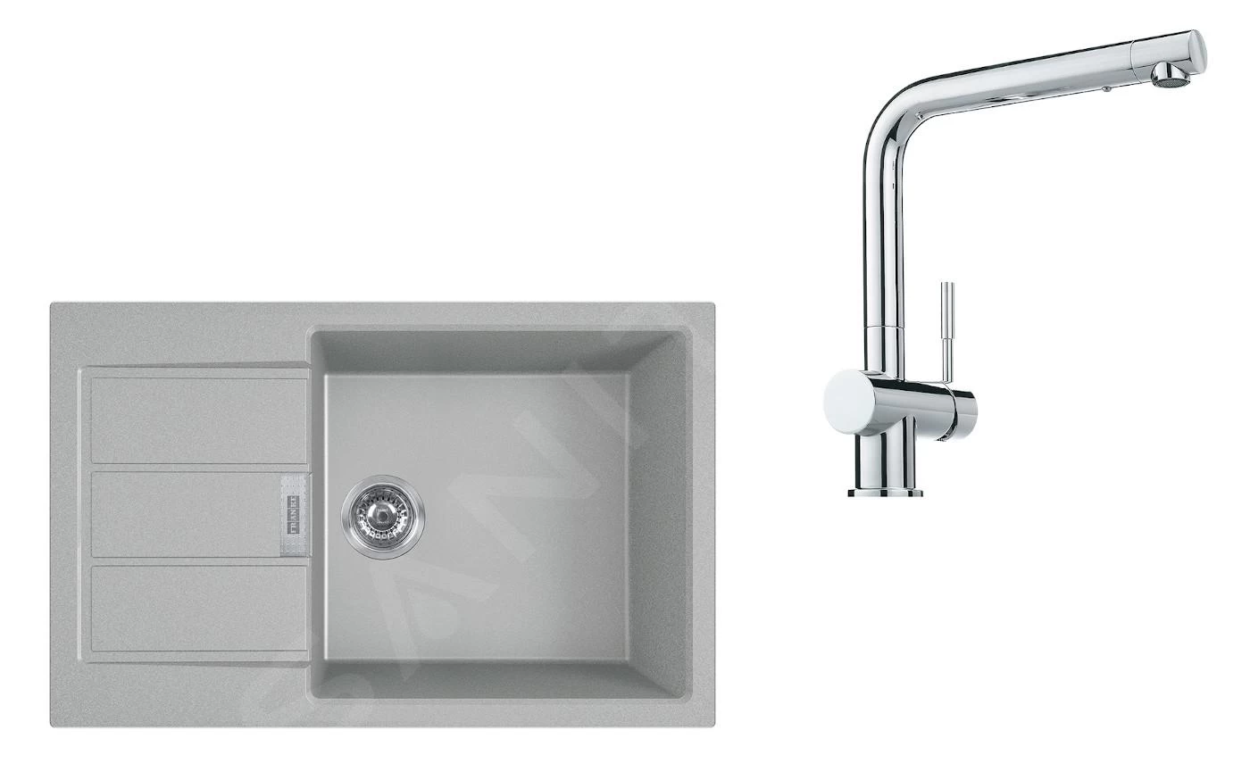 Franke Set - Set T87, Lavello In Tectonite S2D 611-78 XL E Miscelatore SAMOA, Grigio/cromo 143.0618.738 3 Franke Set - Set T87, Lavello In Tectonite S2D 611-78 XL E Miscelatore SAMOA, Grigio/cromo 143.0618.738