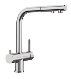 Blanco Fontas S II - Miscelatore Da Lavello Con Doccetta Estraibile E Funzione Di Filtraggio, Acciaio Inox 525199