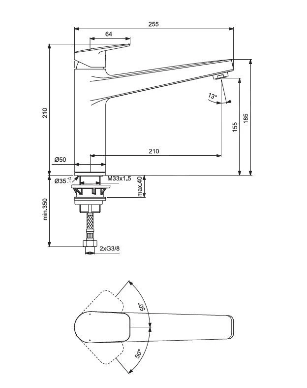 Ideal Standard CeraPlan - Miscelatore Da Lavello, Cromo BD326AA 4 Ideal Standard CeraPlan - Miscelatore Da Lavello, Cromo BD326AA - immagine 2